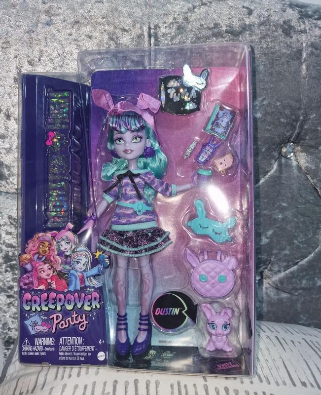 Monster High Doll, Twyla Creepover Party Set with Pet Bunny Dustin,  Sleepover Clothes and Accessories