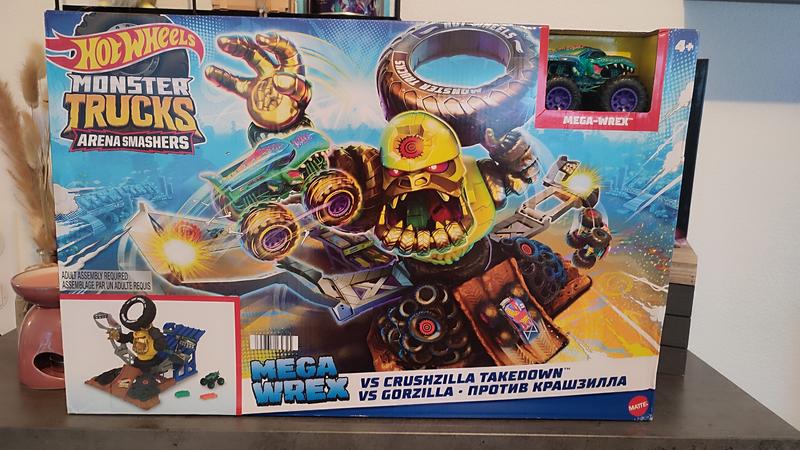 Hot Wheels Monster Trucks Arena Smashers Mega-Wrex Vs Crushzilla