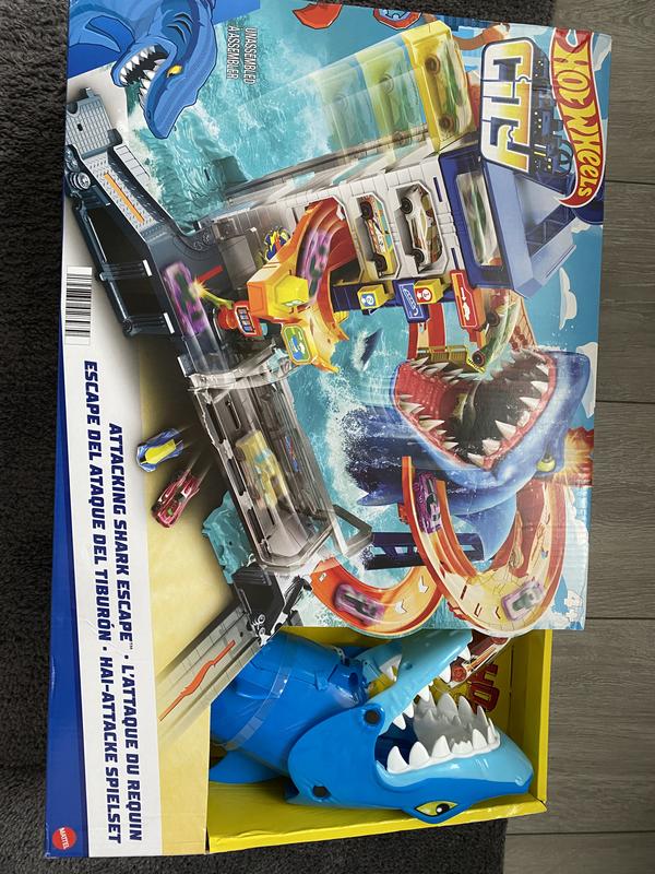 Hot Wheels City Hai-Angriff Spielset, für Kinder Spielzeug 4 ab Jahren