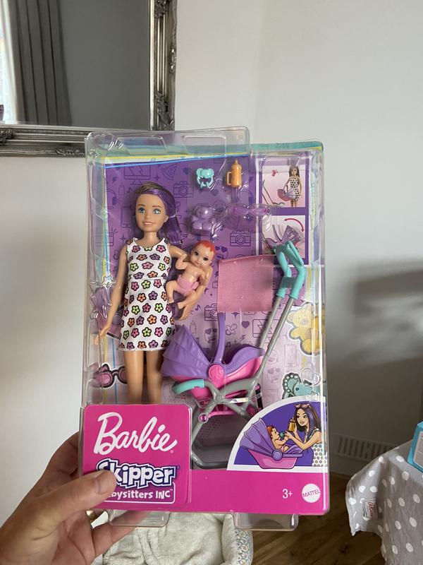 BARBIE-COFFRET SKIPPER BABY-SITTER POUSSETTE AVEC POUPEE