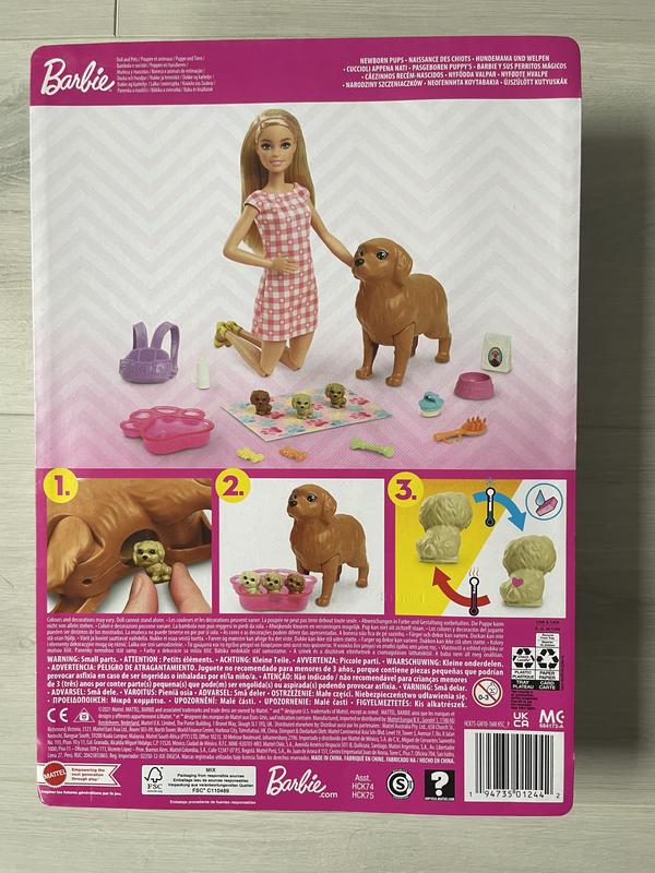 Barbie Coffret de jeu Chiots nouveaux-nés FBN17 - Poupée - Achat