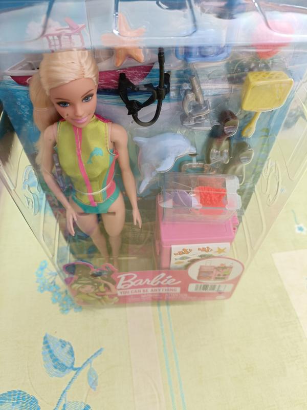 Barbie Coffret Barbie Plongeuse, poupée blonde et coffret