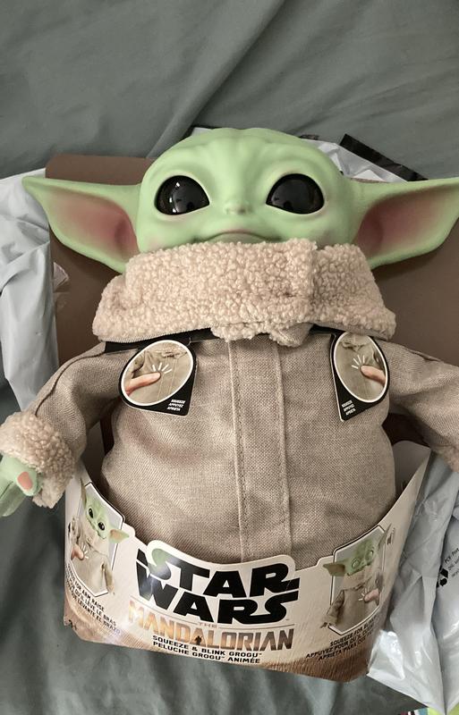 Star Wars Squeeze & Blink Grogu mit Geräuschen, Funktionsplüsch, Geschenk