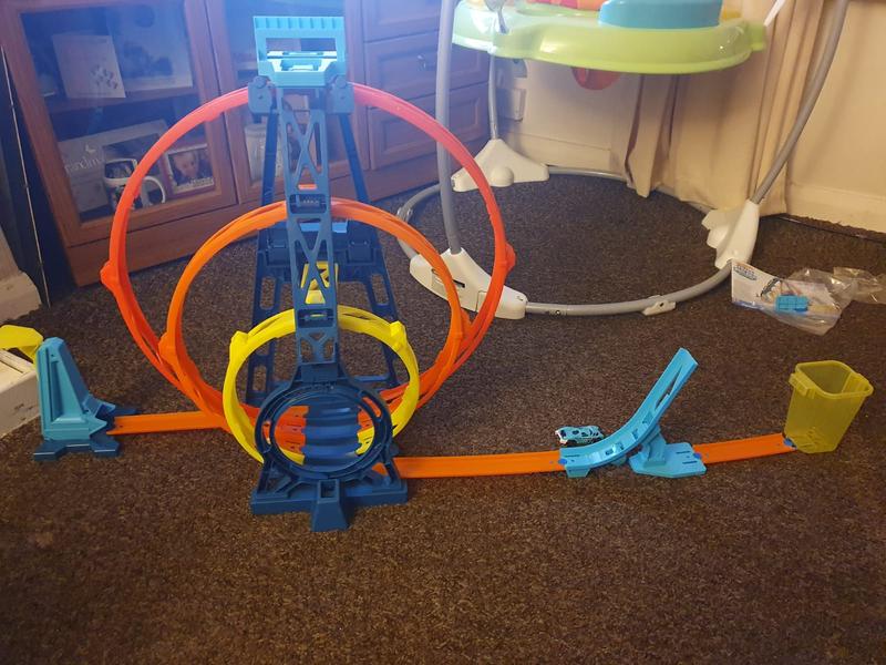 Hot Wheels Track Builder Unlimited Triple Loop Kit, Multi Color, Model:GLC96