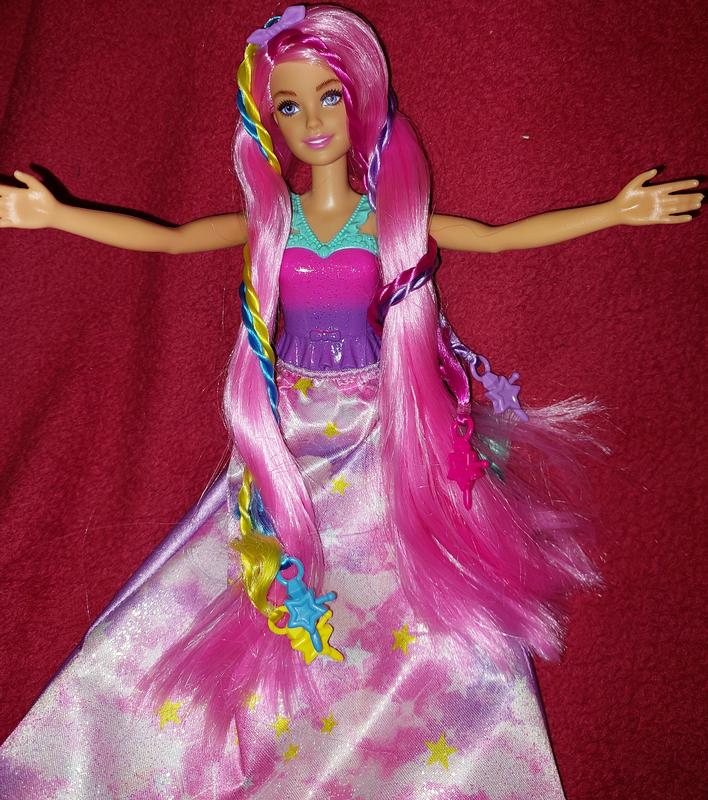 Barbie Dreamtopia Twist 'n Style Doll with Pink Hair, Styling Tool and  Accessories