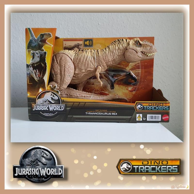 Mattel-Jurassic World Tyrannosaurus T Rex dinossauro brinquedo com som,  Hunt Action Figure, Double Chomp Motion, Tracking Gear, HNT62 - AliExpress