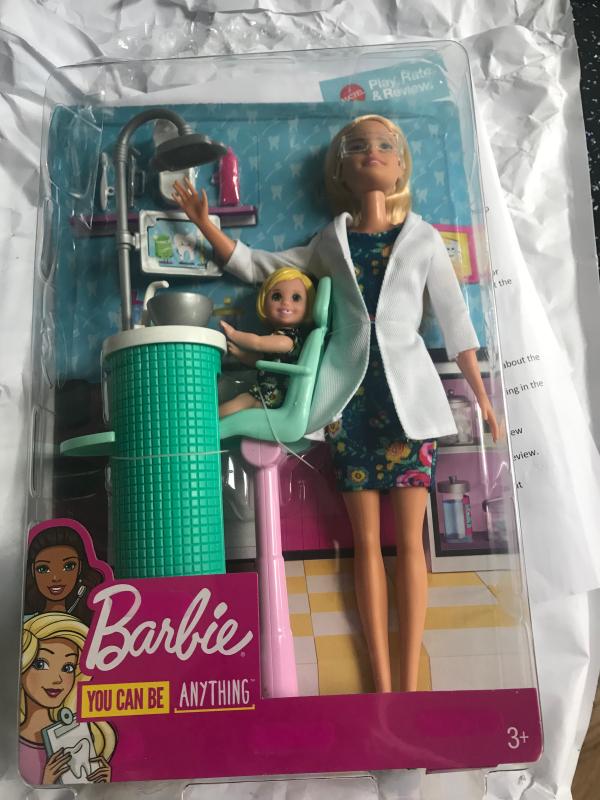 Barbie ​Métiers Coffret Dentiste Avec 2 Poupées, Fauteuil De Dentis