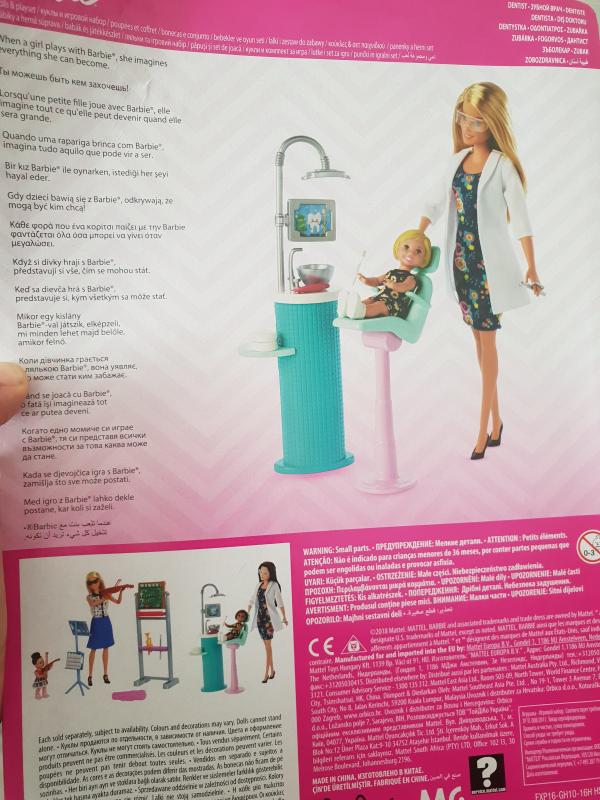 Barbie ​Métiers Coffret Dentiste Avec 2 Poupées, Fauteuil De Dentis