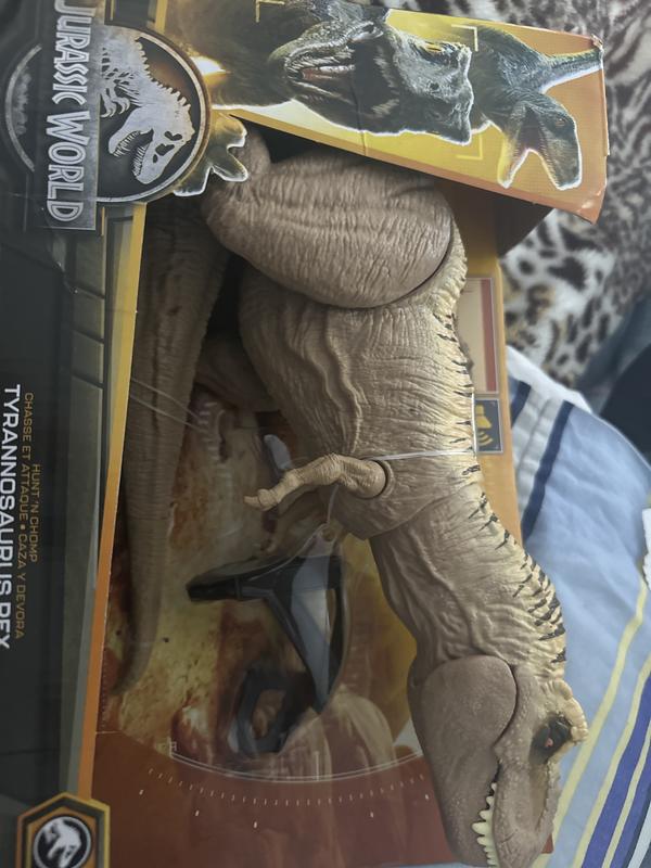 Mattel-Jurassic World Tyrannosaurus T Rex dinossauro brinquedo com som,  Hunt Action Figure, Double Chomp Motion, Tracking Gear, HNT62 - AliExpress