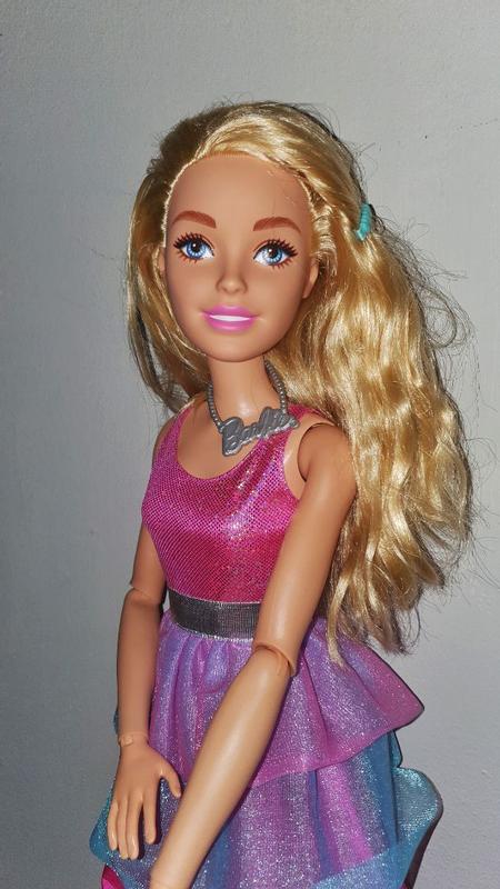 Barbie - Bambola grande con capelli biondi, alta 71 cm con abito