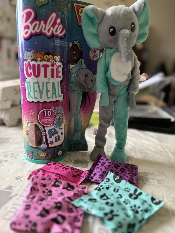 Barbie Cutie Reveal 10 Surpresas Selva Elefante HPK98 Mattel