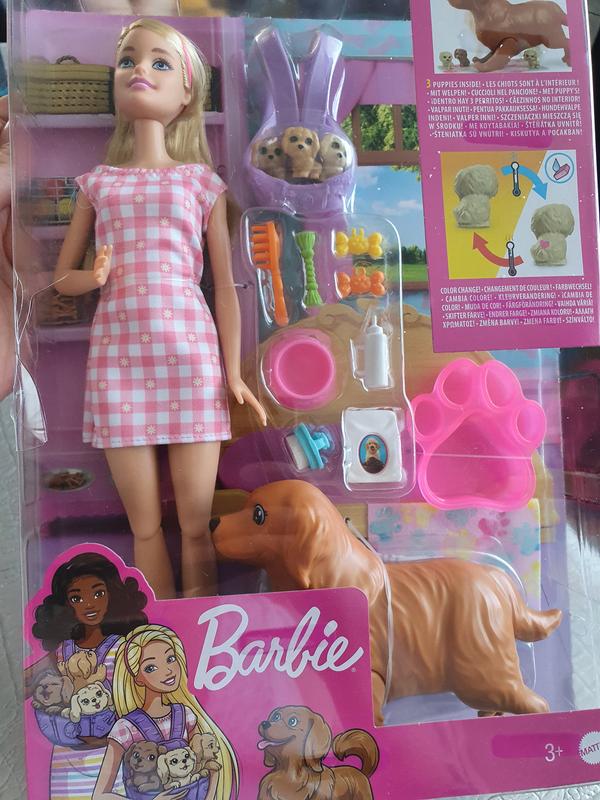 Barbie Coffret de jeu Chiots nouveaux-nés FBN17 - Poupée - Achat