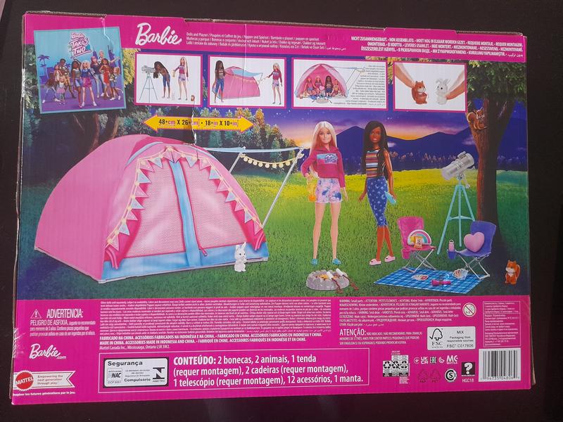 Barbie camping set online with tent