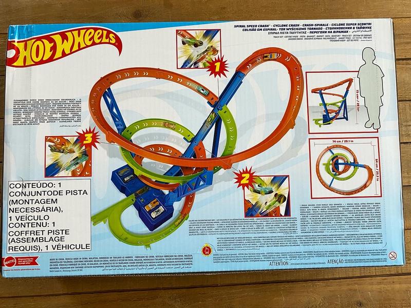 Hot Wheels Track Set, Spiral Speed Crash with Car