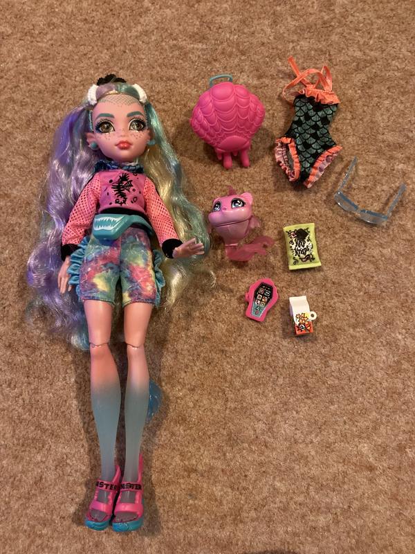 Monster High Lagoona Blue Fashion Doll with Colorful Streaked Hair,  Accessories & Pet Piranha