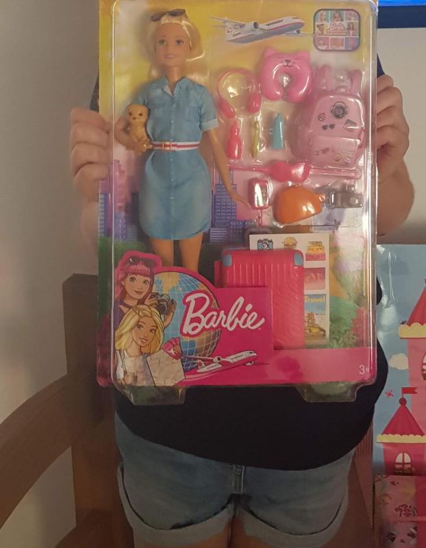 Barbie fwv25 doll and travel set new arrivals