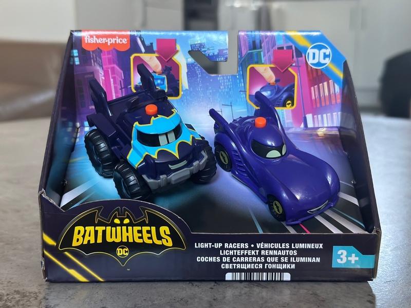 Fisher-Price DC Batwheels Light-Up 1:55 Scale Toy Cars, Bam the Batmobile &  Buff, 2 Pieces