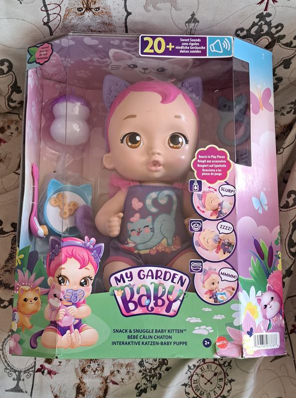 Mattel My Garden Baby Snack & Snuggle Baby Kitten Doll Fuchsia HHP29