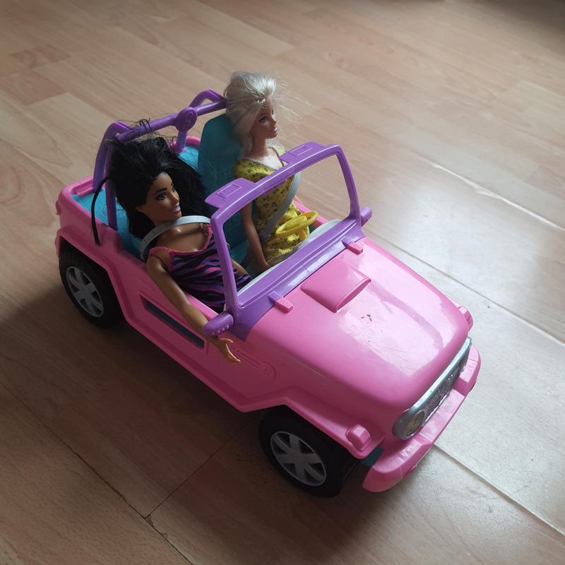 Barbie jeep 2024 with two dolls