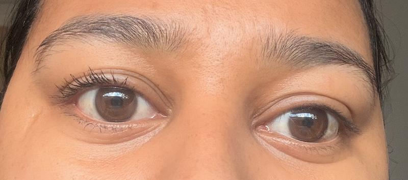 With and without mascara