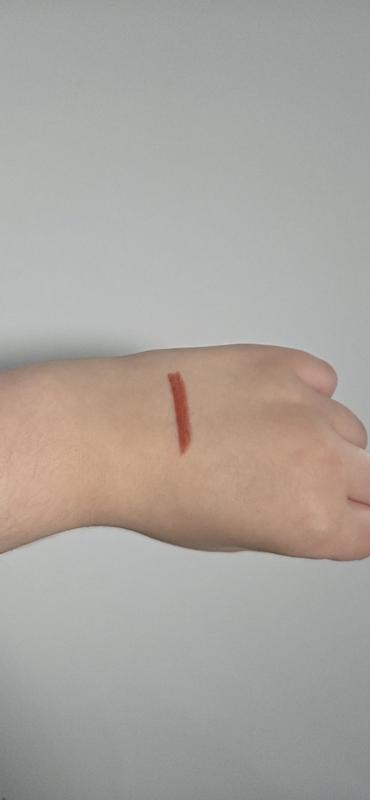 Swatch of lipstick on the back of my hand