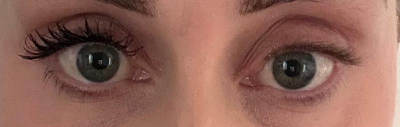 With and without Maybelline lash sensation body mascara