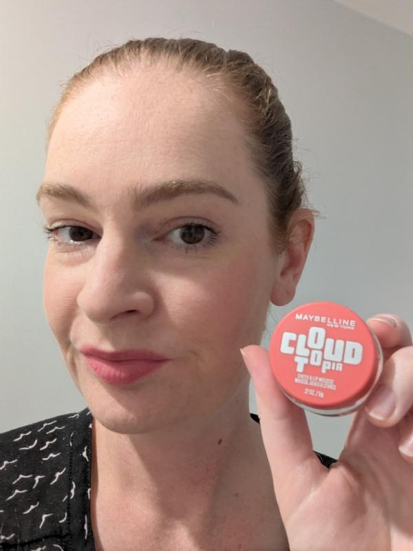 Wearing lip and cheek tint