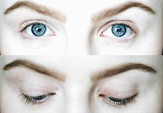 Vor dem Auftrag der Mascara