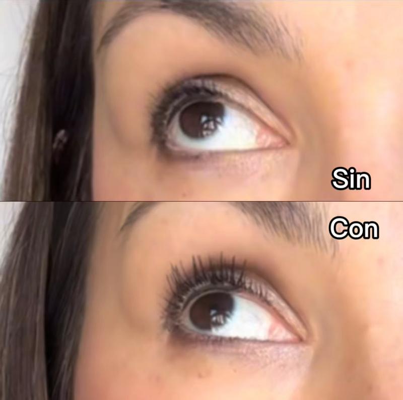 Efecto antes-después máscara de pestañas tono Cherry