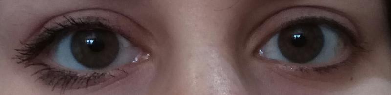Comparación de un ojo con la máscara y otro sin ella