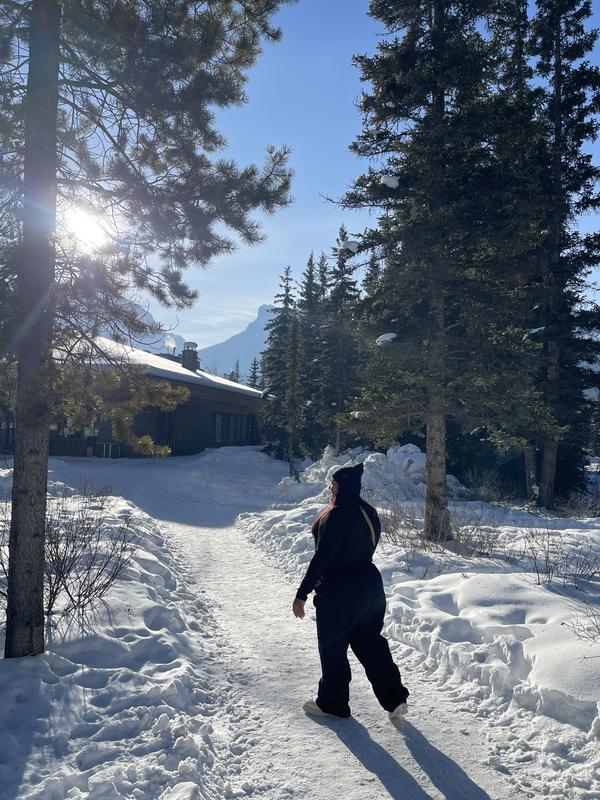 Lake Louise with this snow pants