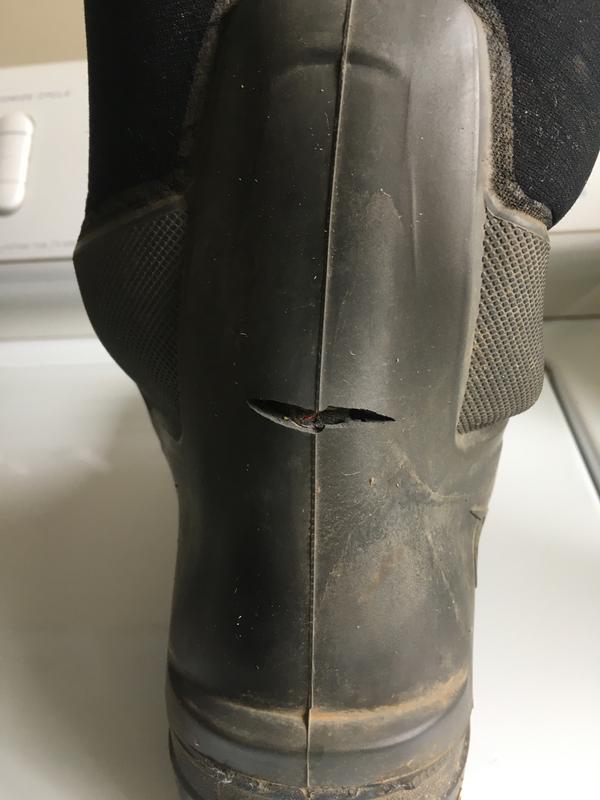 material failure right boot