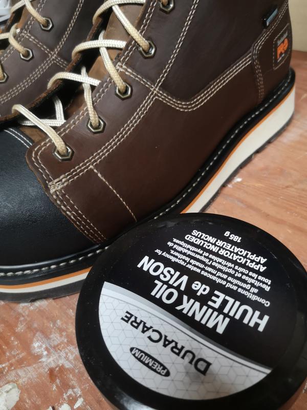 After using mink oil. They're already coated, I just added extra protection