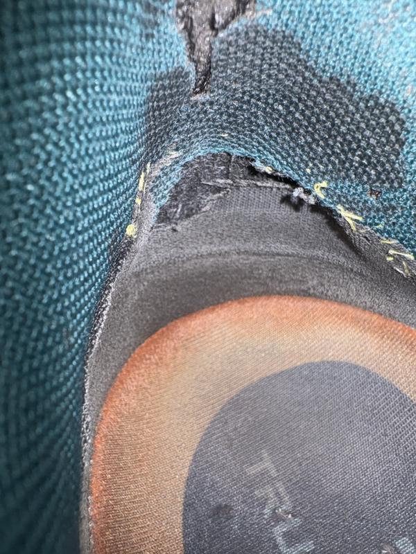 Both shoes on the inside