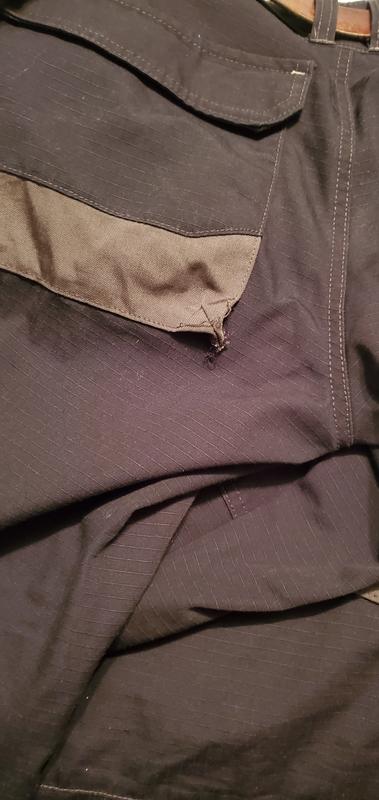 Bottom right corner of the pocket, stitching has come out