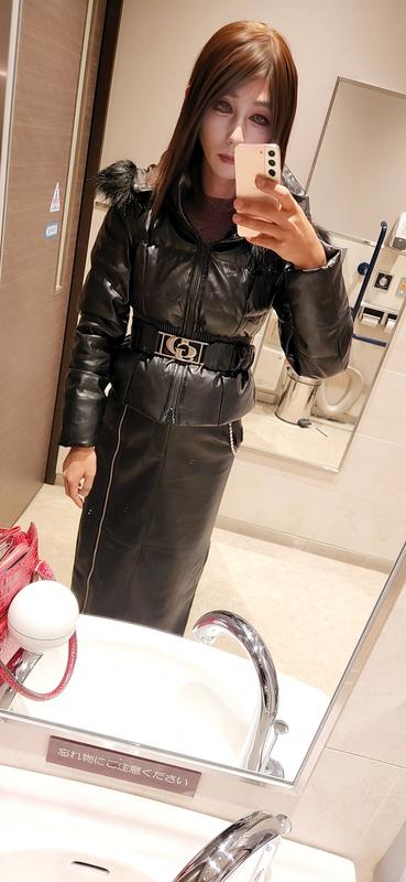 GDベルト付きフェイクレザーショートダウンコート｜ジェイダ（GYDA