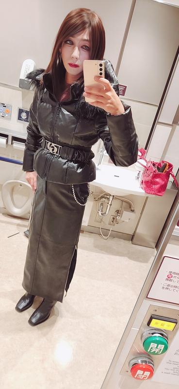 GDベルト付きフェイクレザーショートダウンコート｜ジェイダ（GYDA