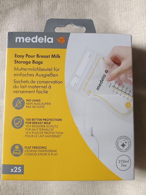 Sacche Latte Materno Medela Easy Pour - 50 Pezzi 210ml Con Design Antiperdita - Foto 3