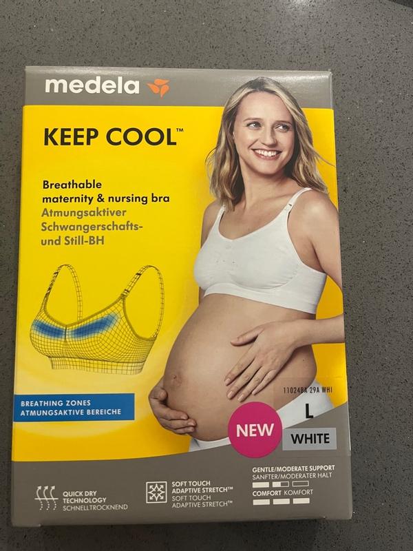 Medela Keep Cool Bra | Seamless Maternity & Nursing Bra with 2 Breathing  Zones and Soft Touch Fabric for Comfortable Support, Black, XX-Large