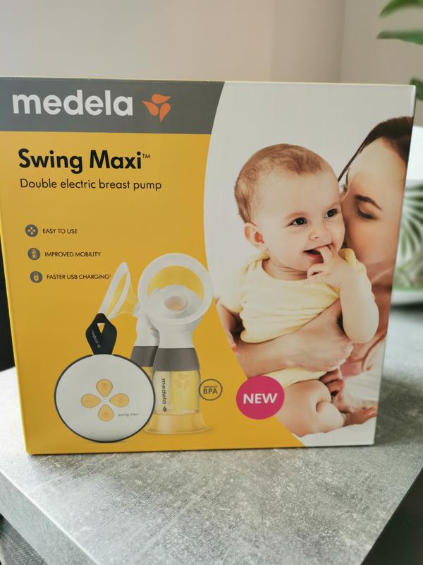 Medela Set per l'allattamento al seno Tiralatte elettrico doppio Swing  Maxi, 50 sacchetti per il latte materno da 180 ml, 60 coppette assorbilatte  monouso 