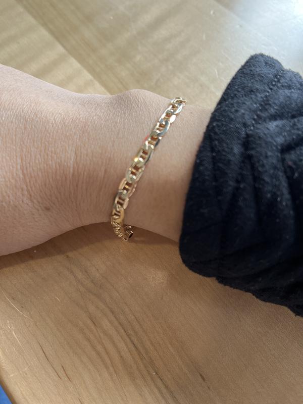 19cm 7.5 4.5mm 5mm Width Hollow Anchor Bracelet in 10kt Yellow Gold