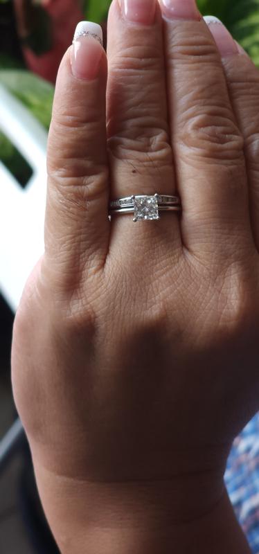 1.25 Carat Princess Cut Laboratory Grown Diamond Ring In 14kt White Gold