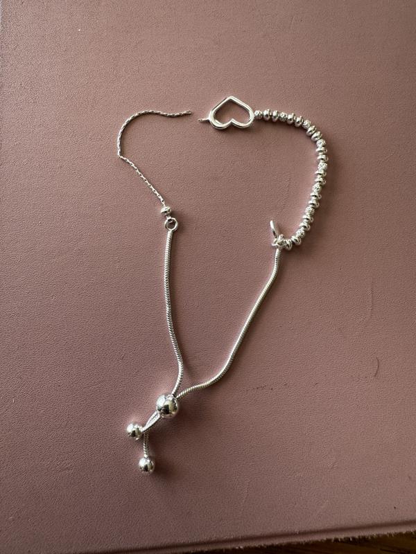 23cm (9.5) Heart Bracelet In Sterling Silver