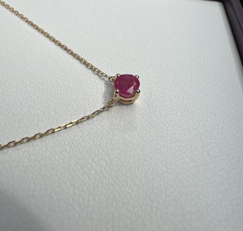 Necklace with Ruby in 10kt Yellow Gold