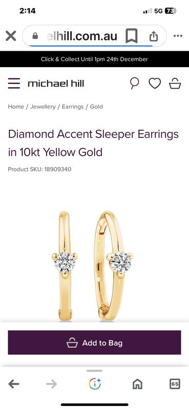 Diamond Accent Sleeper Earrings in 10kt White Gold