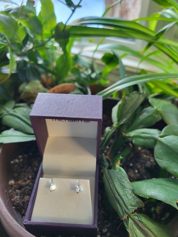 Halo Drop Earrings with Cubic Zirconia in Sterling Silver
