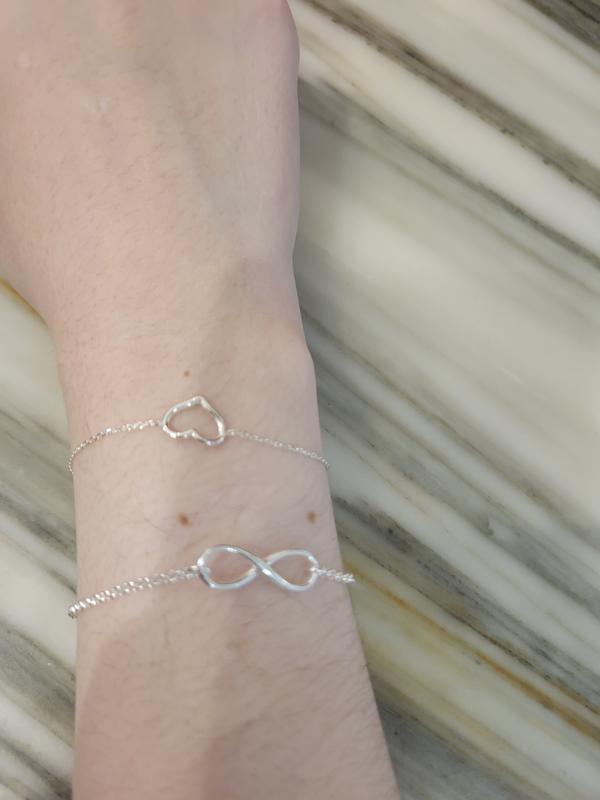 23cm (9.5) Heart Bracelet In Sterling Silver