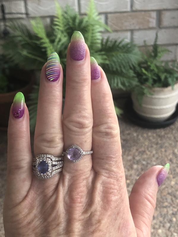 Halo Ring with Amethyst 0.34 Carat TW of Diamonds in 10kt White Gold