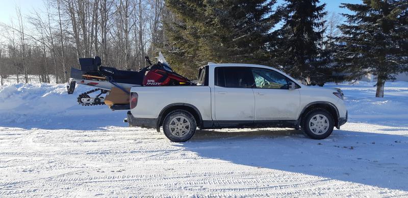 Hauling the sled on my Michelin's
