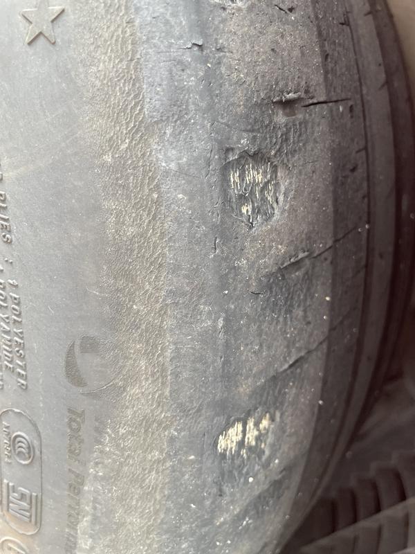 Cords showing through.